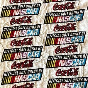 HomeSewn Small NASCAR,Coca Cola Lap Quilt /Kids Blanket 32X42